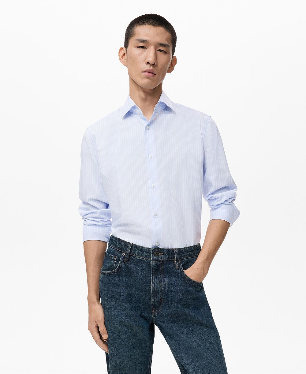 Рубашка Mango Men's Cotton Striped Slim-Fit