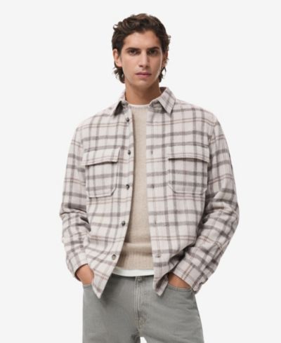 Мужская фланелевая рубашка-накидка MANGO Check Flannel