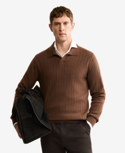 Mango Men's Cashmere Polo Sweater