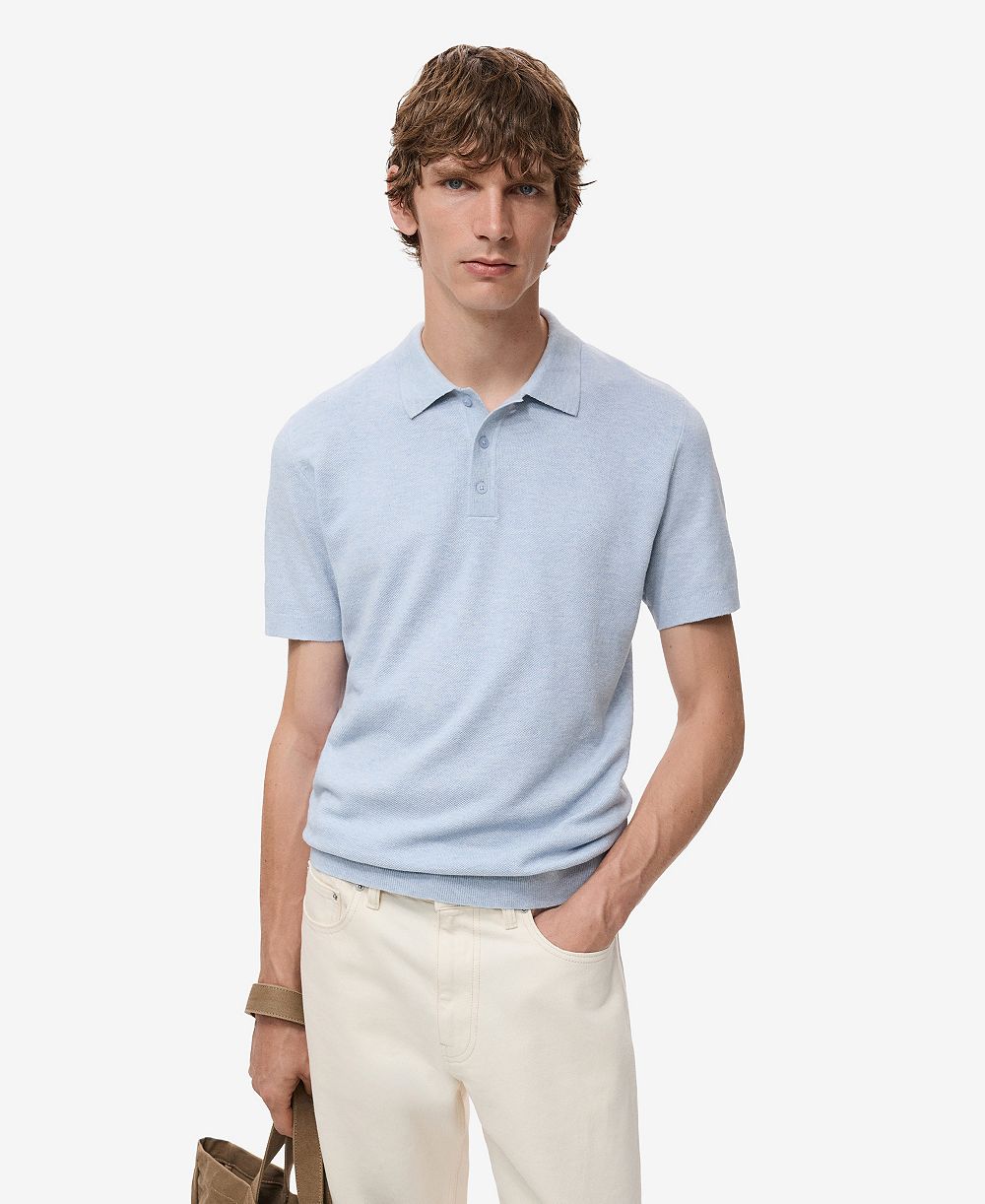 Мужская рубашка-поло Mango Structured Knitted Slim-Fit