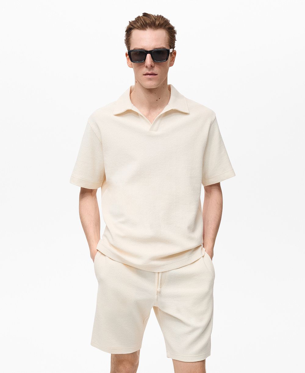 Mango Мужская текстурированная футболка поло Regular-Fit