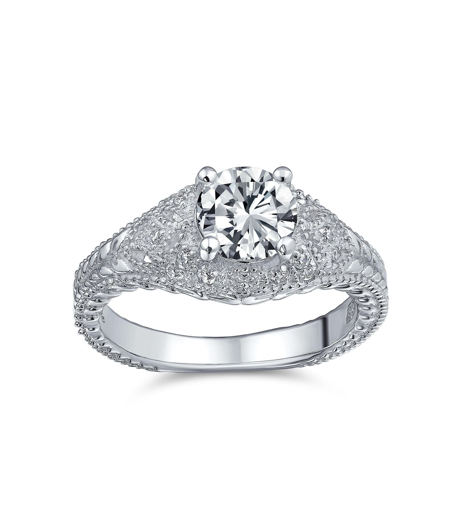 Bling Jewelry Cubic Zirconia Ribbon Bow Ring, Sterling Silver