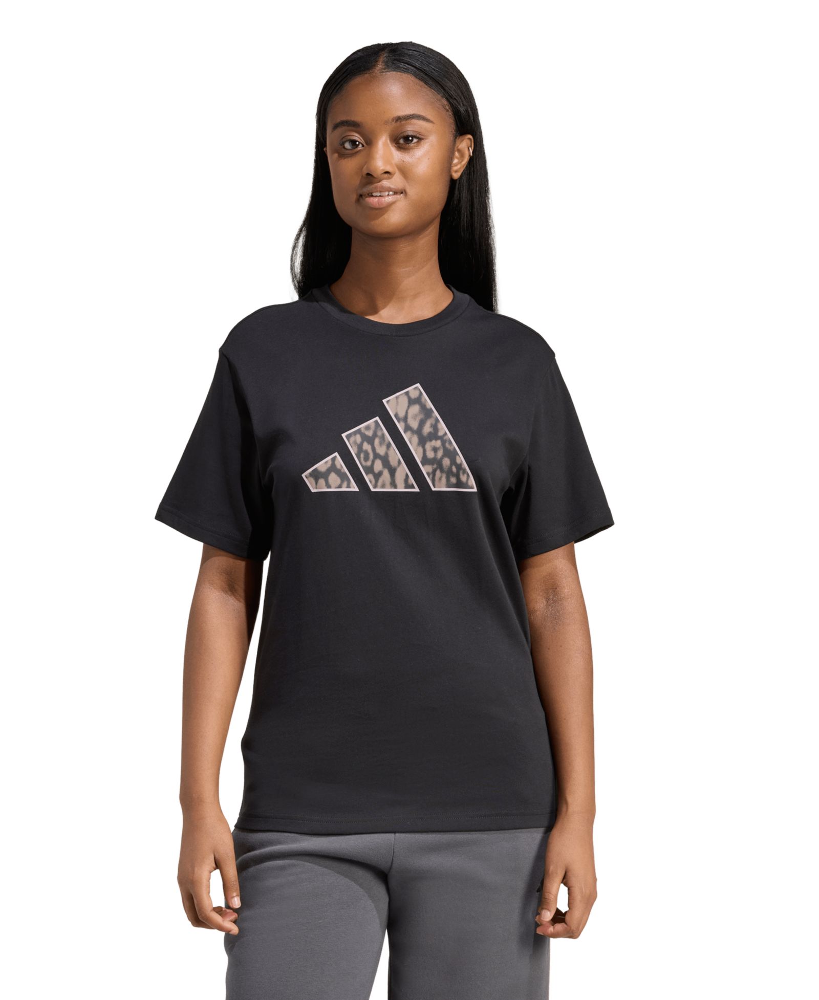adidas Women's Animal Print Short-Sleeve Cotton T-Shirt