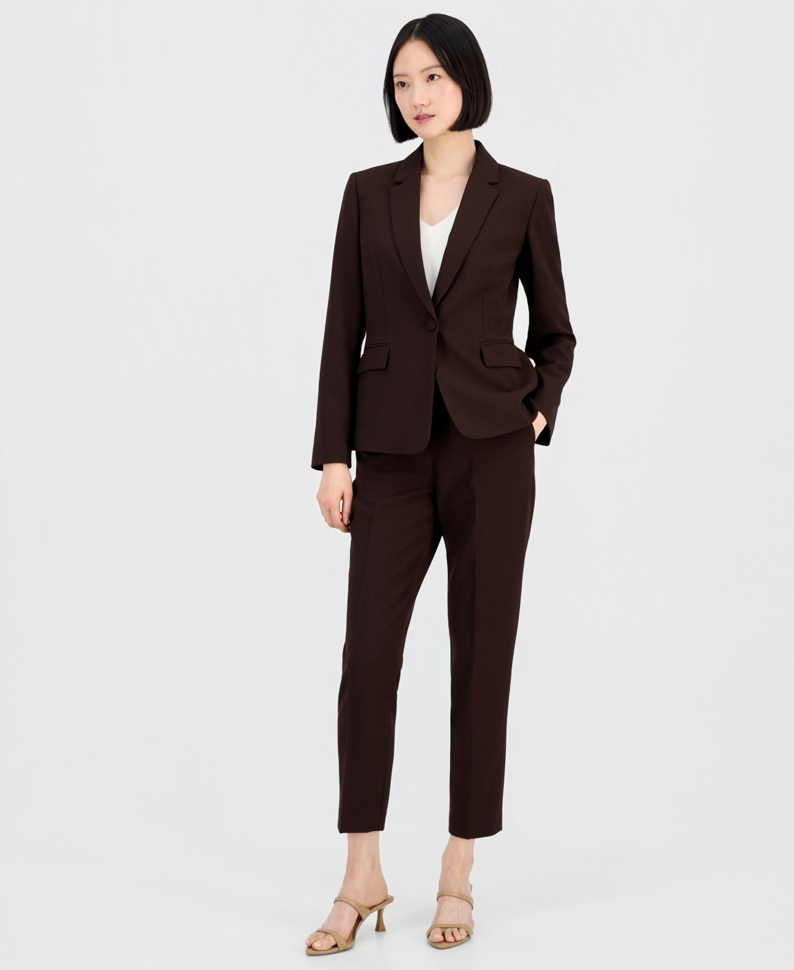 Tahari ASL Women's One-Button Pantsuit Set