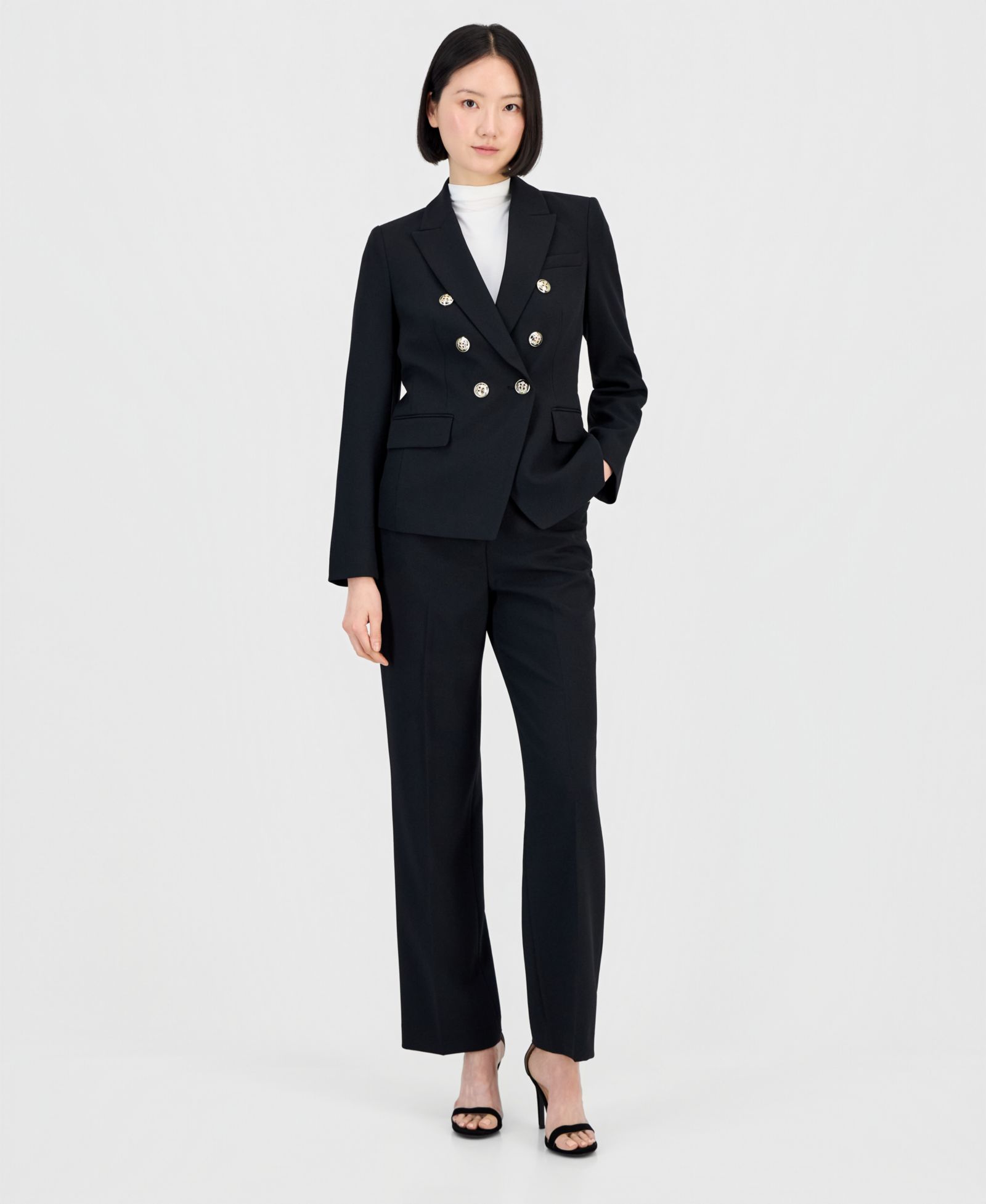 Tahari ASL Women's Double-Breasted Pantsuit