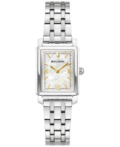 Bulova Women's Exclusive Classic Sutton Silver-Tone Stainless Steel Bracelet Watch, 21mm