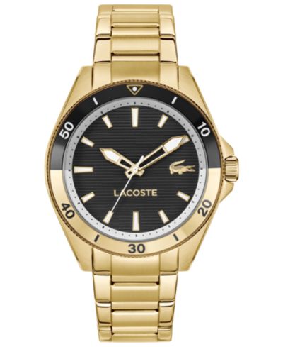 Lacoste Men's Mainsail Gold Tone Stainless Steel Bracelet Watch, 43mm