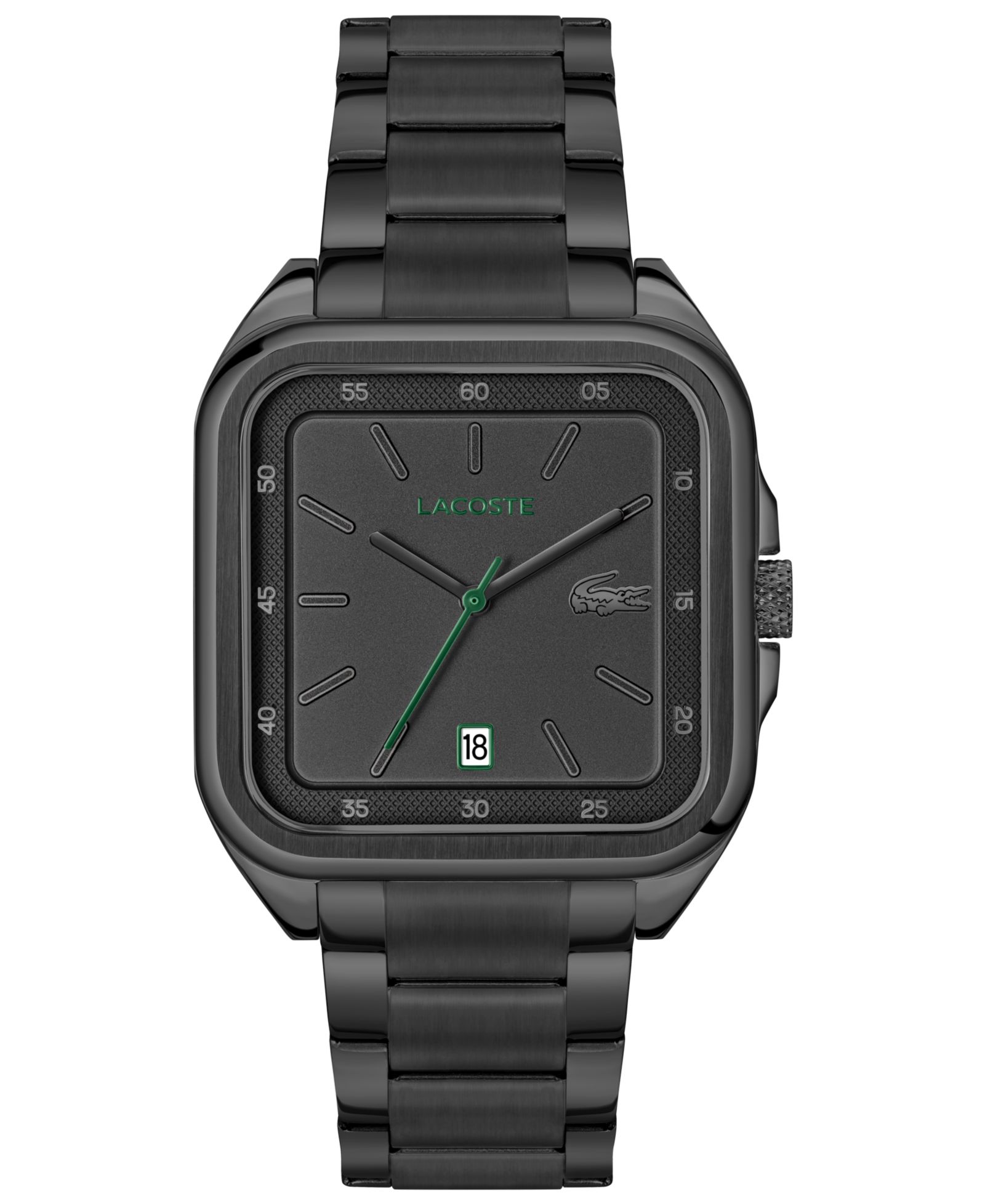 Lacoste Мужские часы L.12.12 Up Ionic Plated Black Stainless Steel 39mm