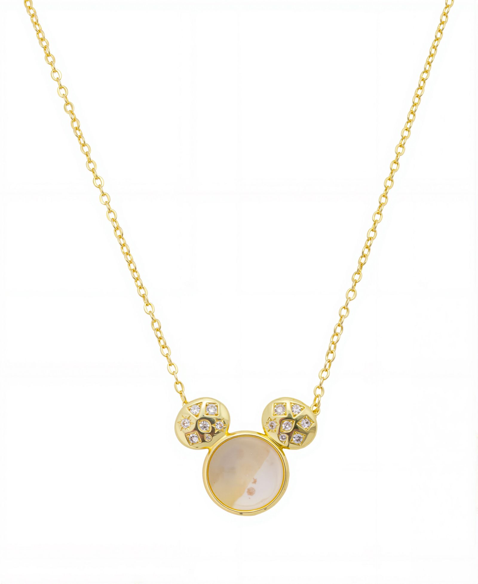 Disney Gold Plated Mickey Mouse Head Necklace