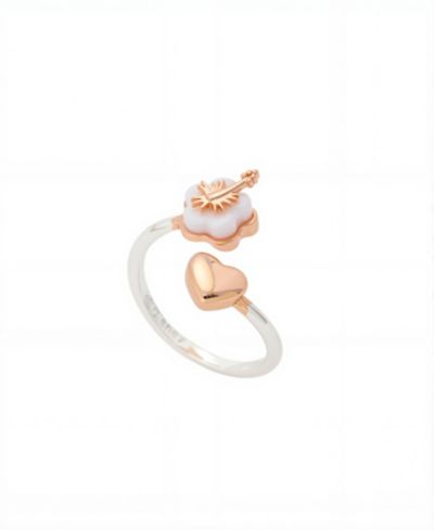 Disney Lilo Stitch Rose Gold Heart Bypass Ring