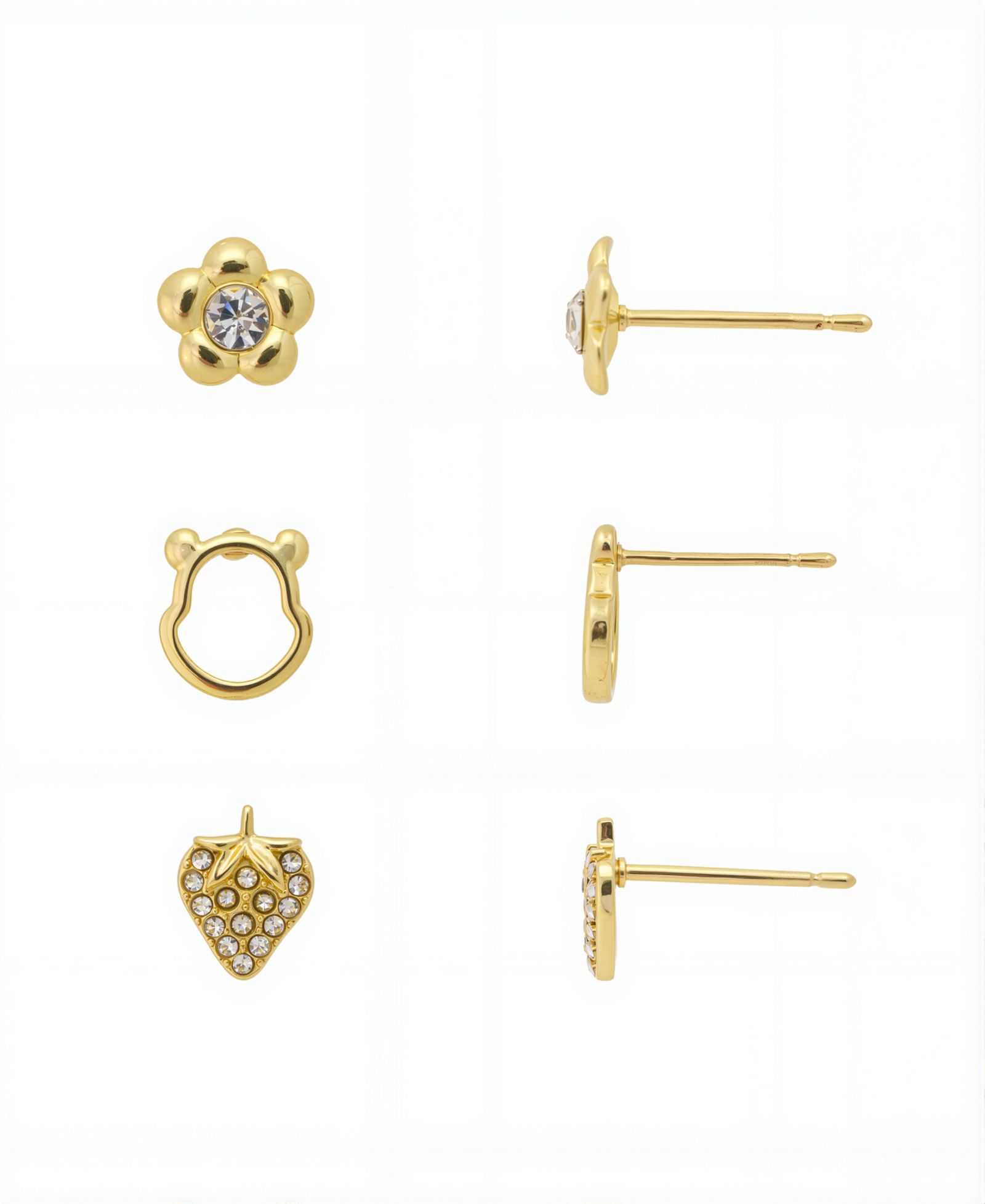 Disney Crystal Winnie the Pooh Trio Earring Set