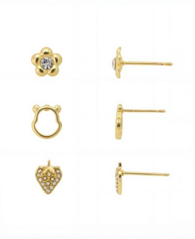 Disney Crystal Winnie the Pooh Trio Earring Set