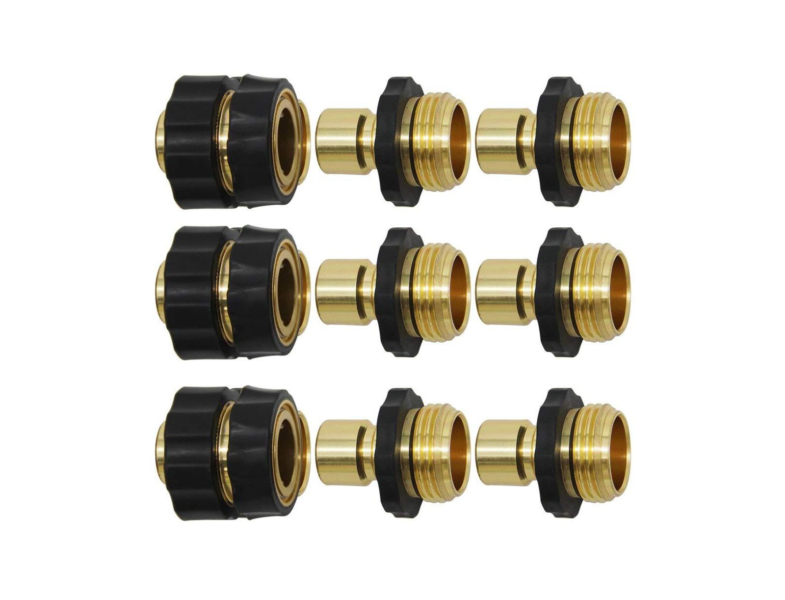 TWINKLE STAR Garden Hose Quick Connector Water Hose Fitting Male and Female 9-Pack