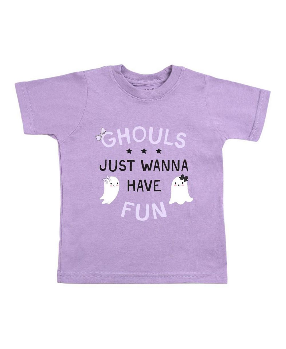 Детская хэллоуинская футболка Sweet Wink Ghouls Just Wanna Have Fun с коротким рукавом