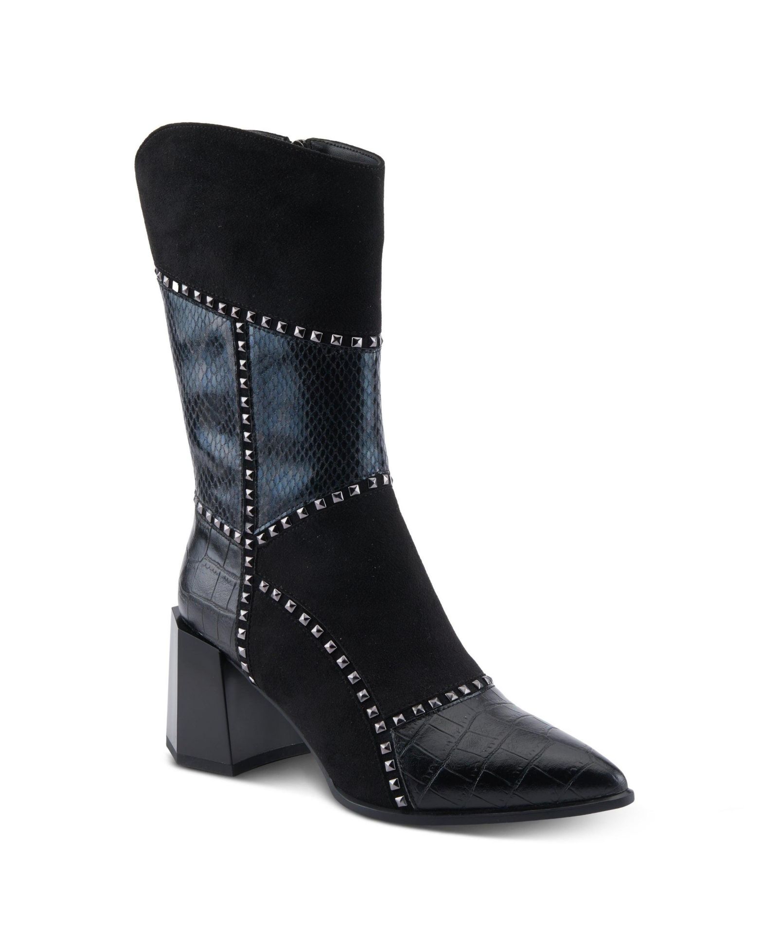 Azura Zayrina Women's Mid-Shaft Boot with Animal Print Detail