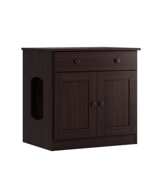 Palace Imports 100% Solid Wood Ziva 2-Door Cat Litter Box Enclosure