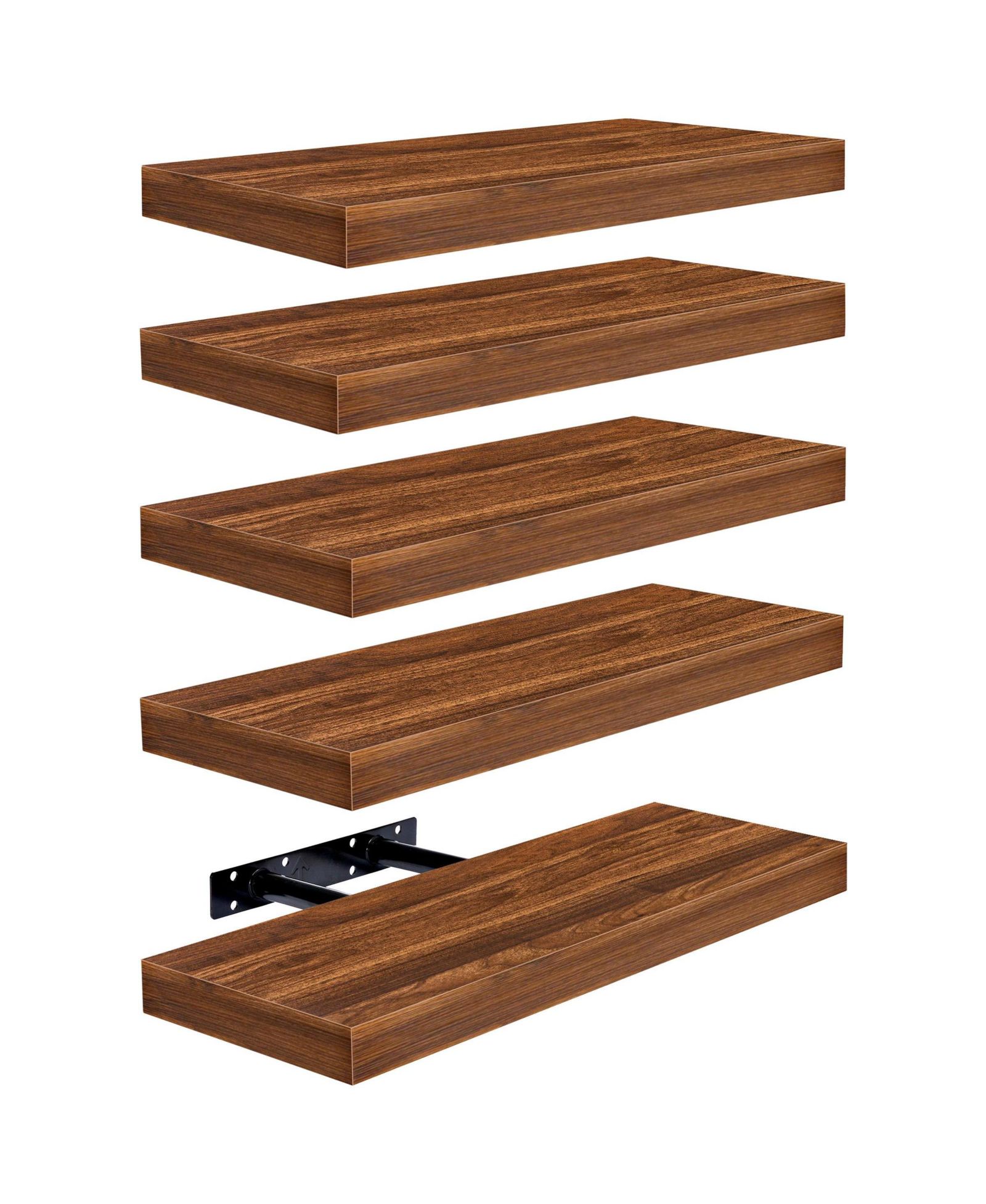 Sorbus 5 Pack 16 Inch Long Floating Wall Shelves for Bedroom, Decor, Kitchen, Living Room - for Trophies, Frames, Bookshelf