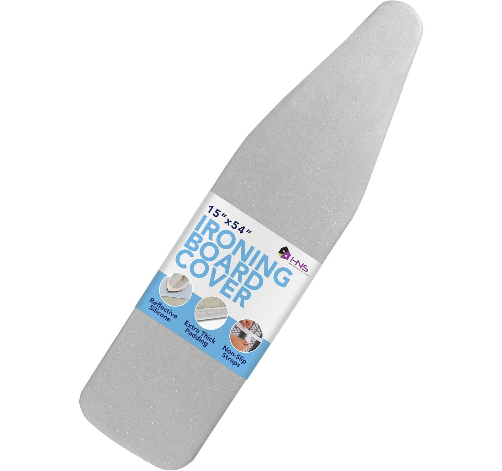 Florida Brands Ironing Board Cover and Pad - 15" x 54" - Large Fits All Standard Sizes - Heat Reflective Iron Pad for Table Top