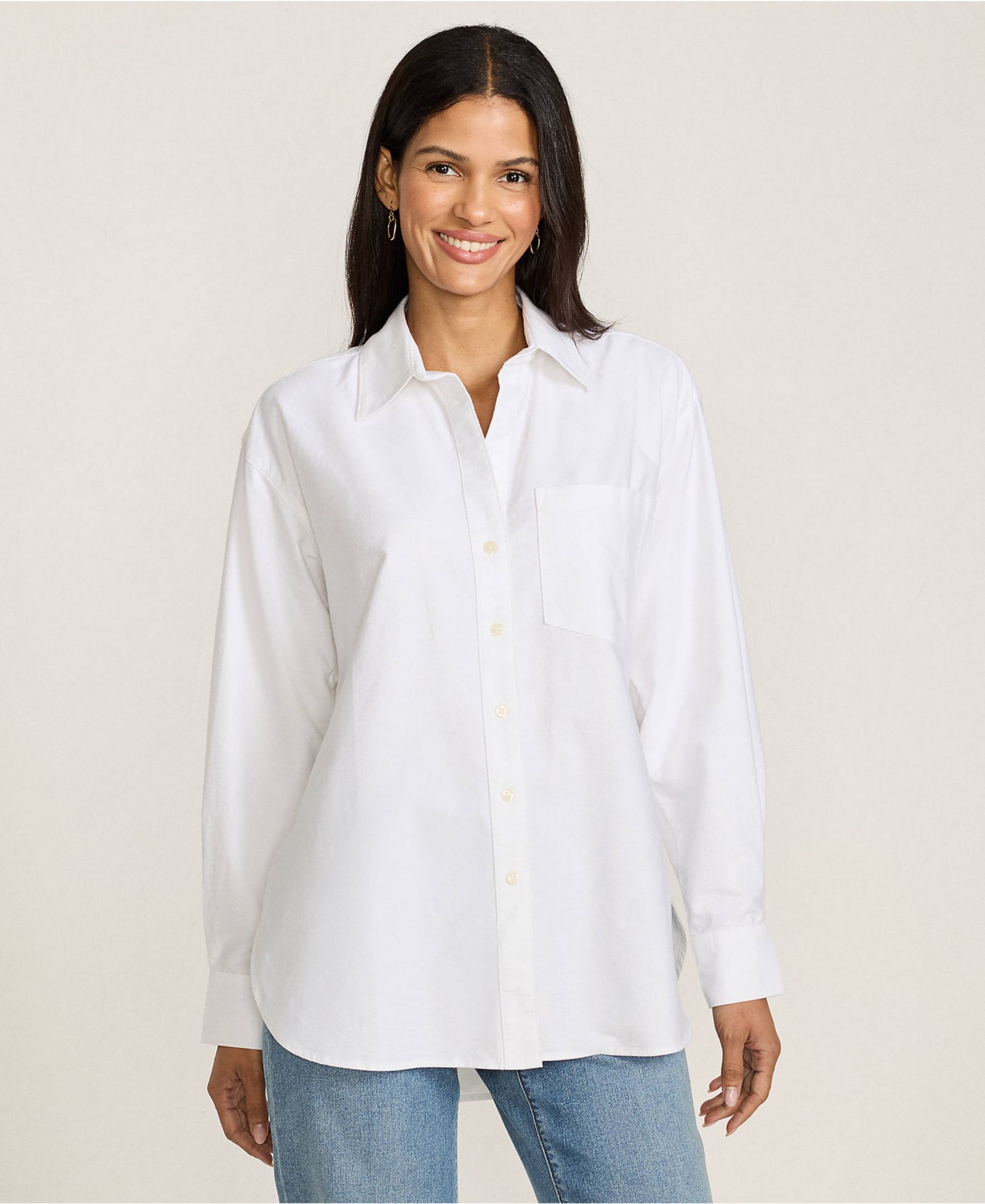 Lands' End рубашка Oxford Oversized с пуговицами, Женский