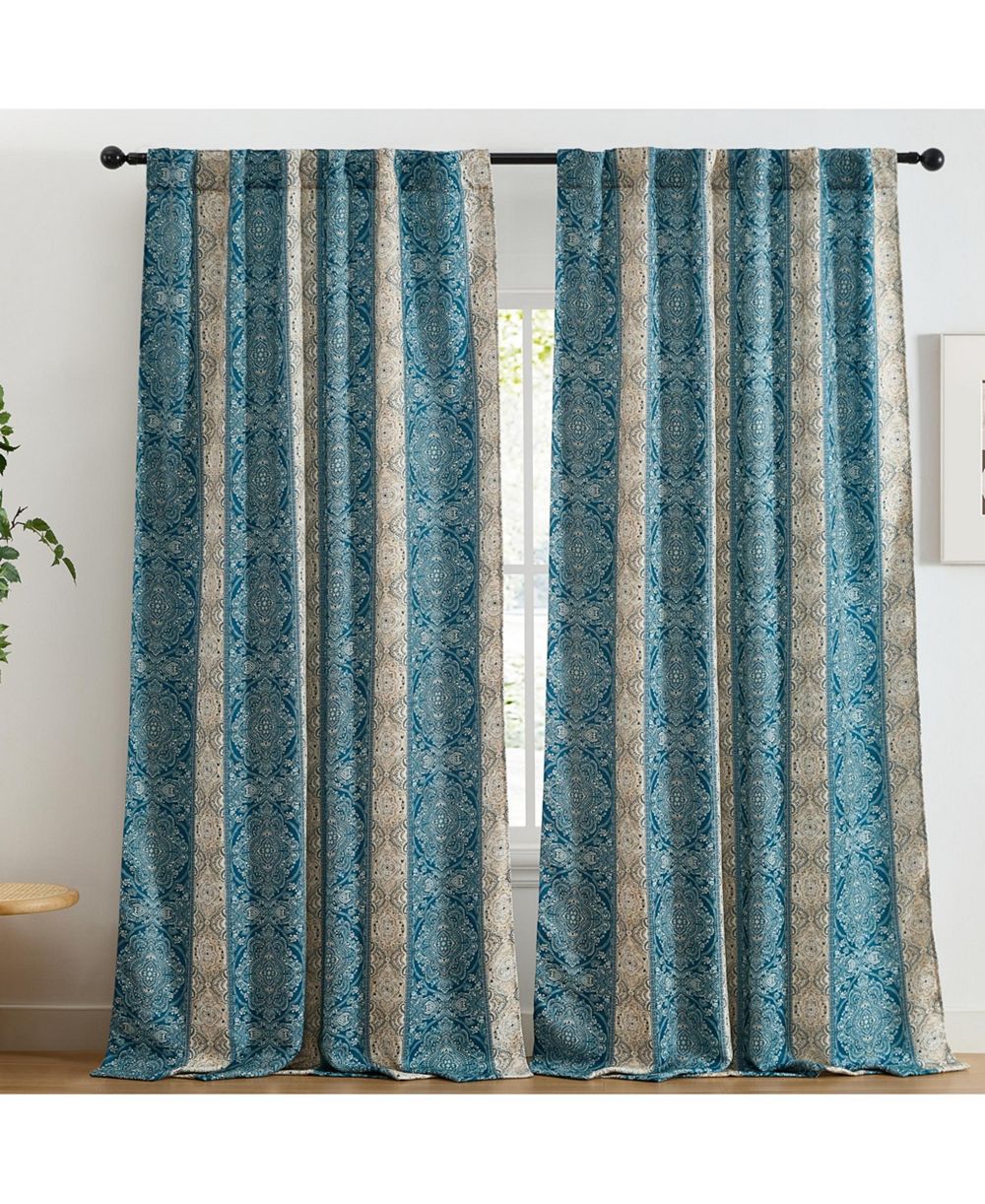HLC.ME Шторы в спальню William Boho Damask полосатые, комплект из 2 шт