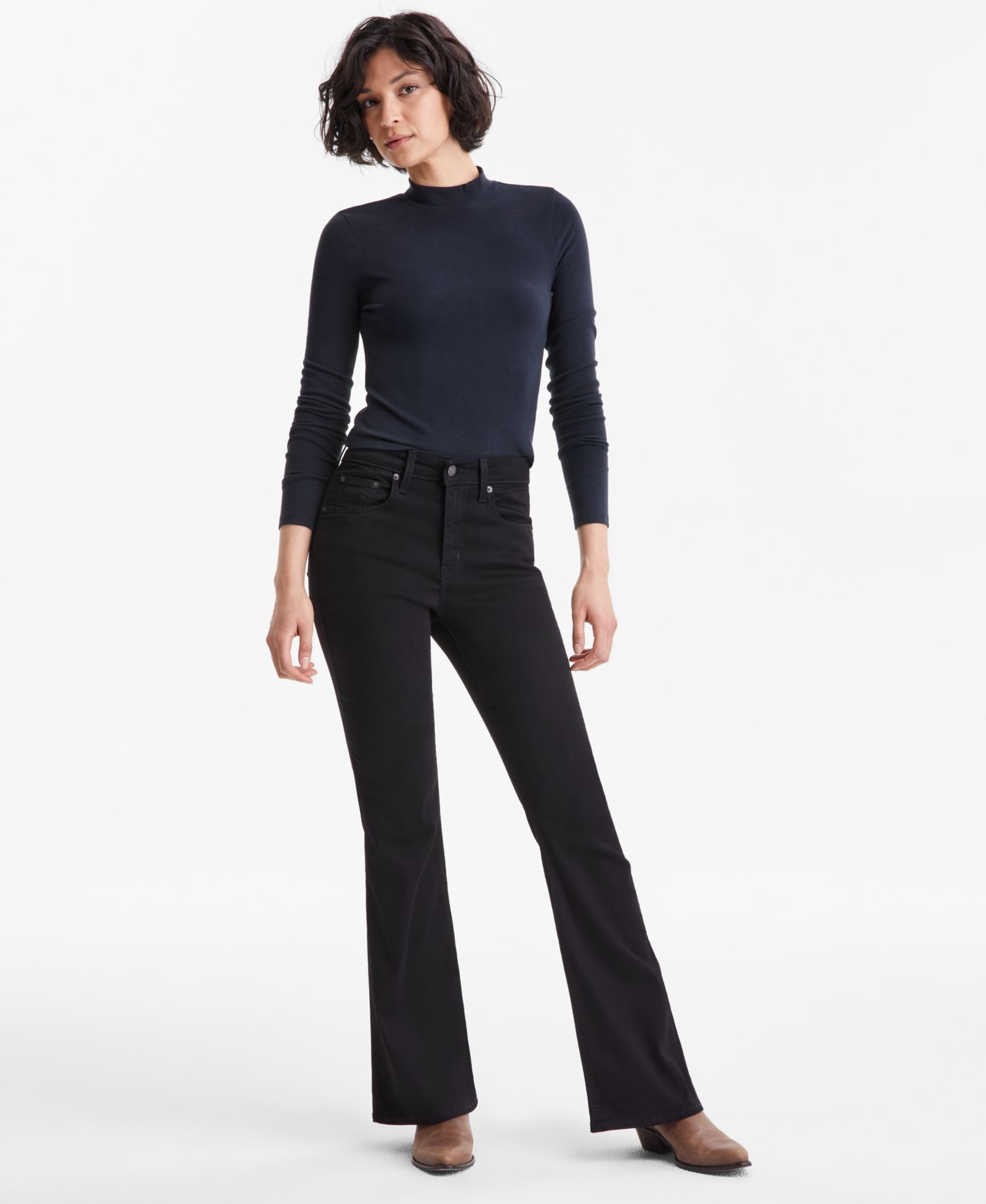 Levi's® женские брюки-клеш с высокой посадкой и узкой посадкой, модель 726
