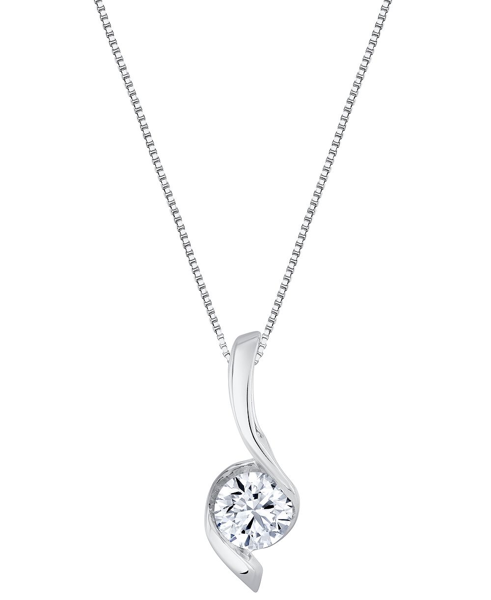 Sirena Lab Grown Diamond Signature Pendant Necklace (2 ct. t.w.) in 14k White or Yellow Gold