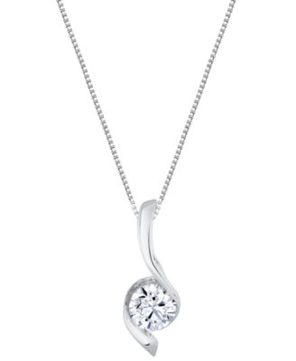 Sirena Lab Grown Diamond Signature Pendant Necklace (2 ct. t.w.) in 14k White or Yellow Gold