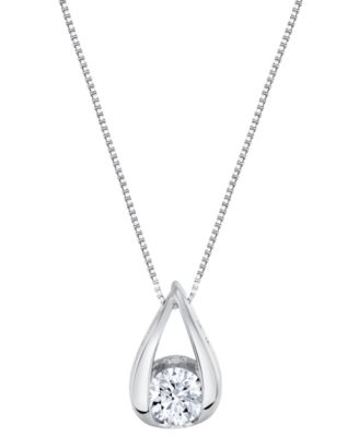 Sirena Подвеска с бриллиантом Pear Shape, 1 ct. t.w., 14k White or Yellow Gold