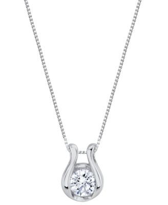 Sirena Lab Grown Diamond Horseshoe Pendant Necklace (1 ct. t.w.) in 14k White or Yellow Gold