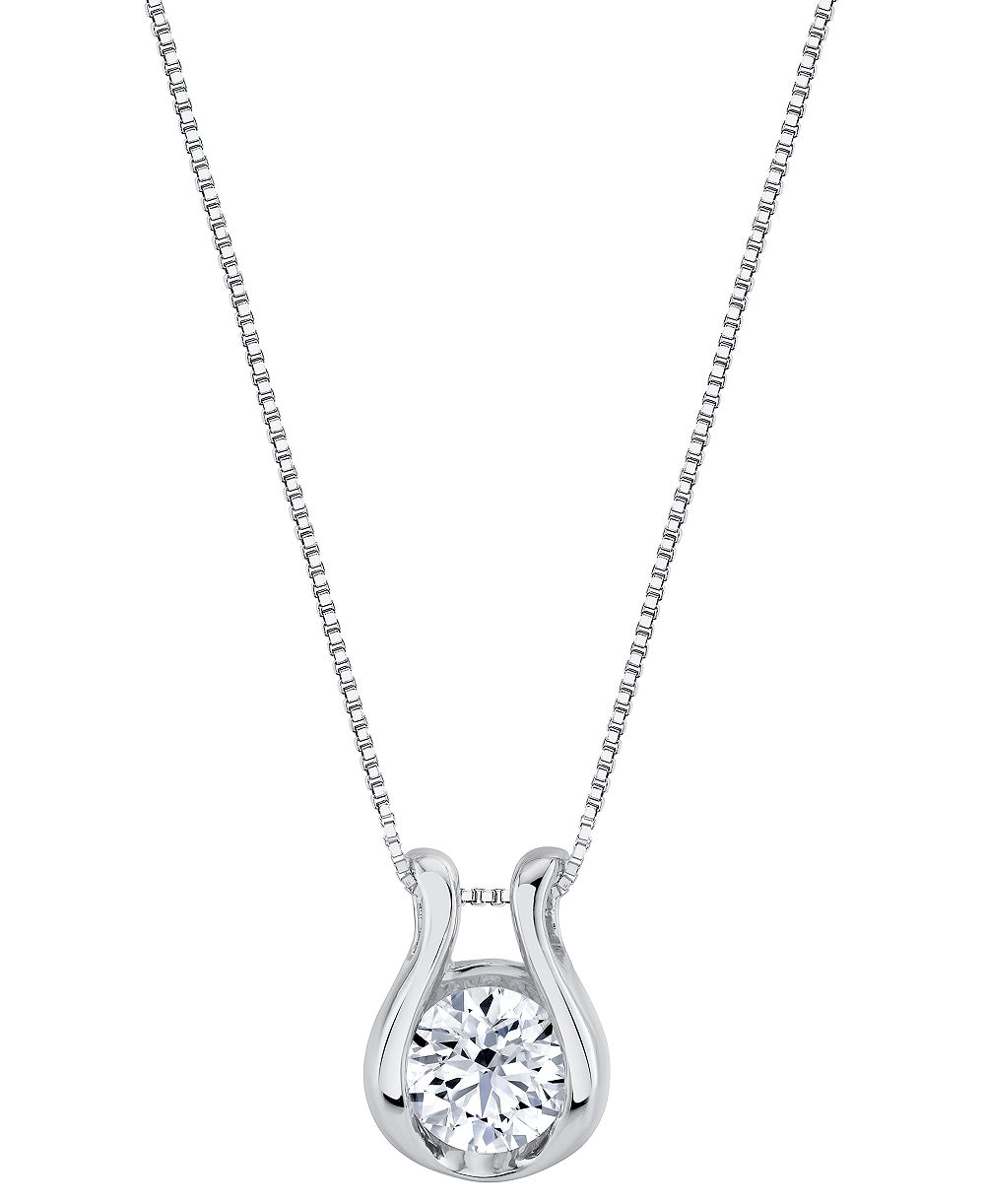 Sirena Lab Grown Diamond Horseshoe Pendant Necklace (2 ct. t.w.) in 14k White or Yellow Gold