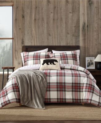 Eddie Bauer Serenity Plaid Printed Flannel 3-Pc. Comforter Set, King