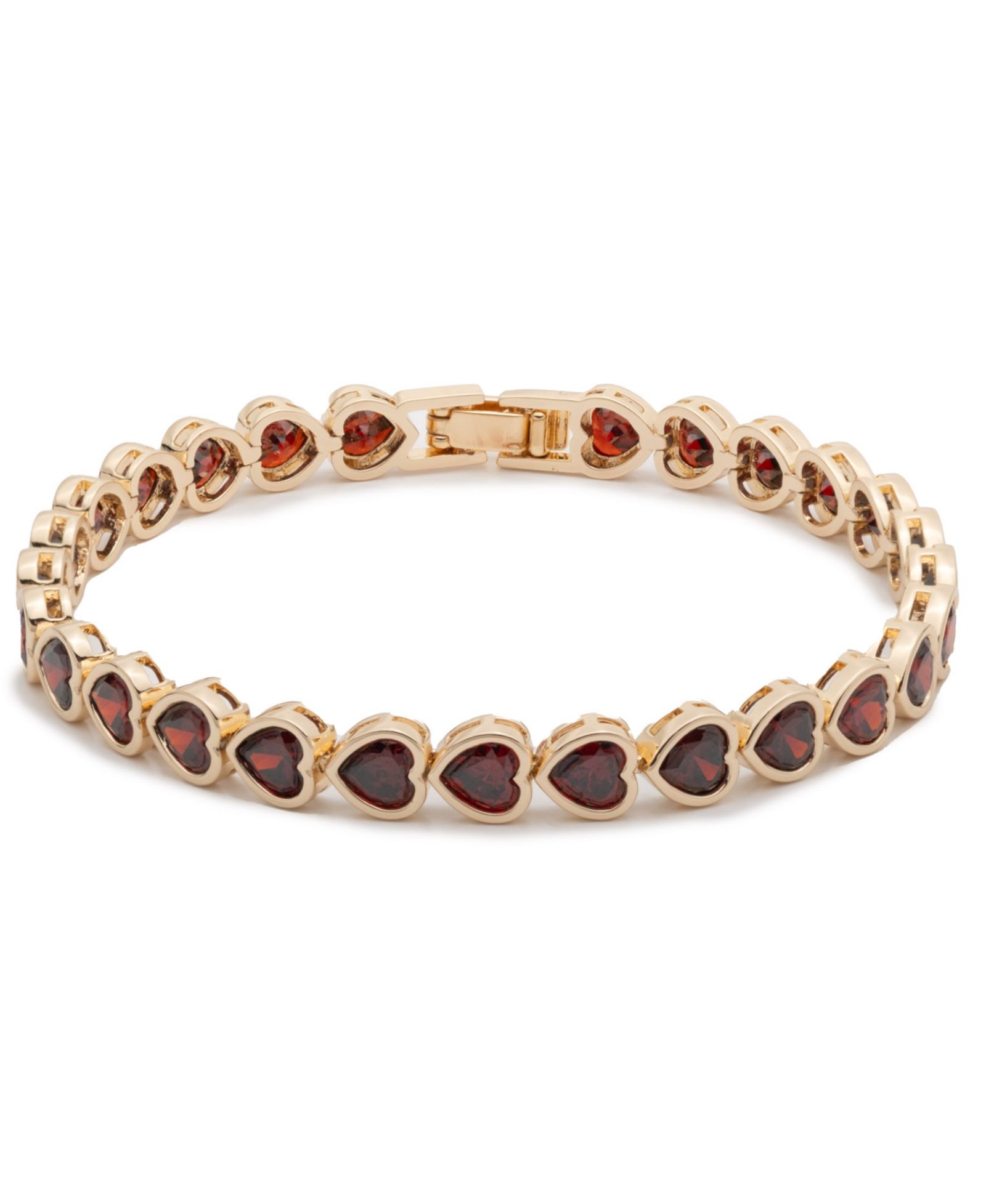Браслет Givenchy Cubic Zirconia Crystal Stone Gold-Tone Heart Flex
