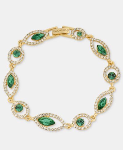 Givenchy Rhodium Glass Stone Silver-Tone Flex Bracelet