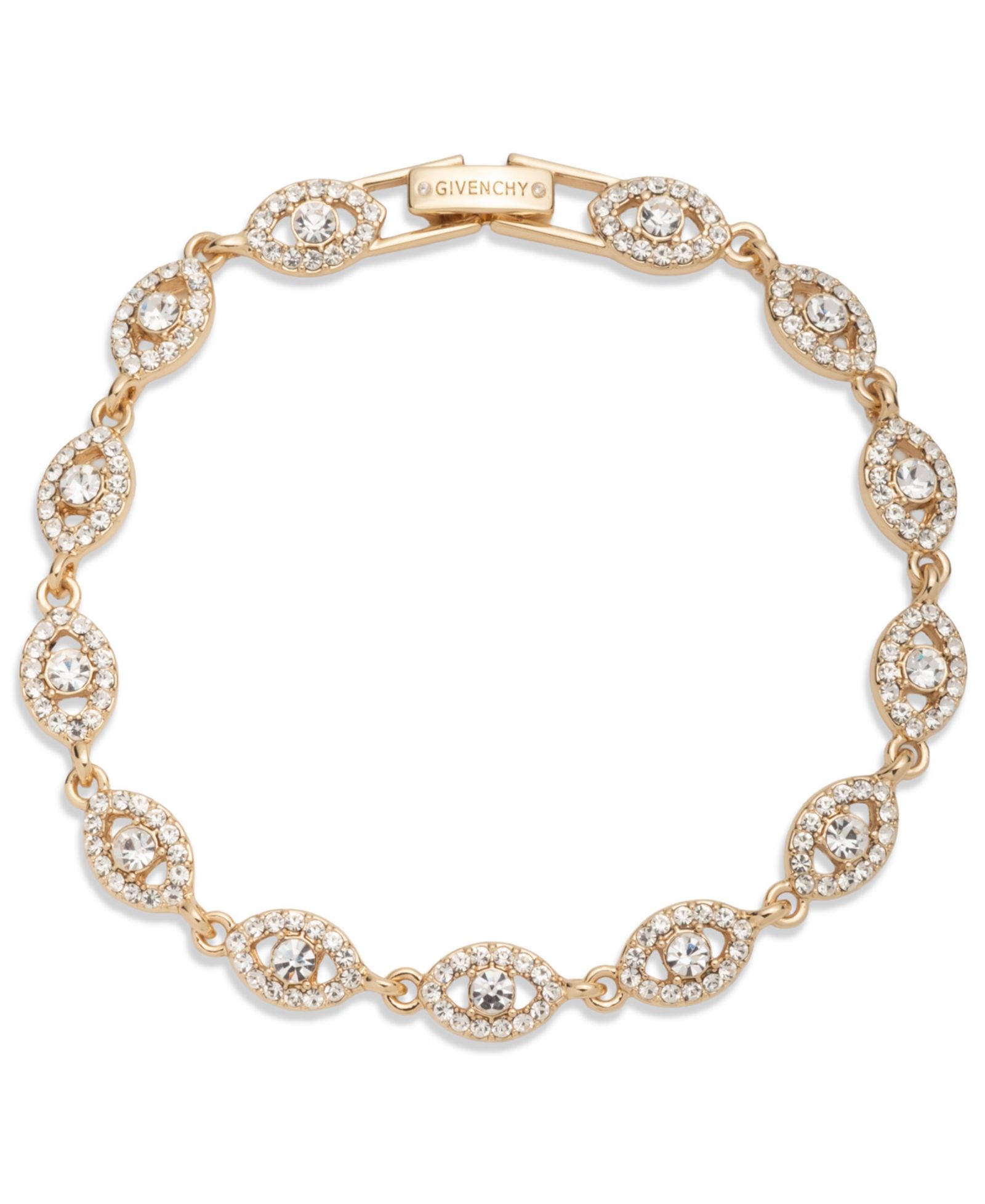Givenchy Crystal Stone золотистый гибкий браслет