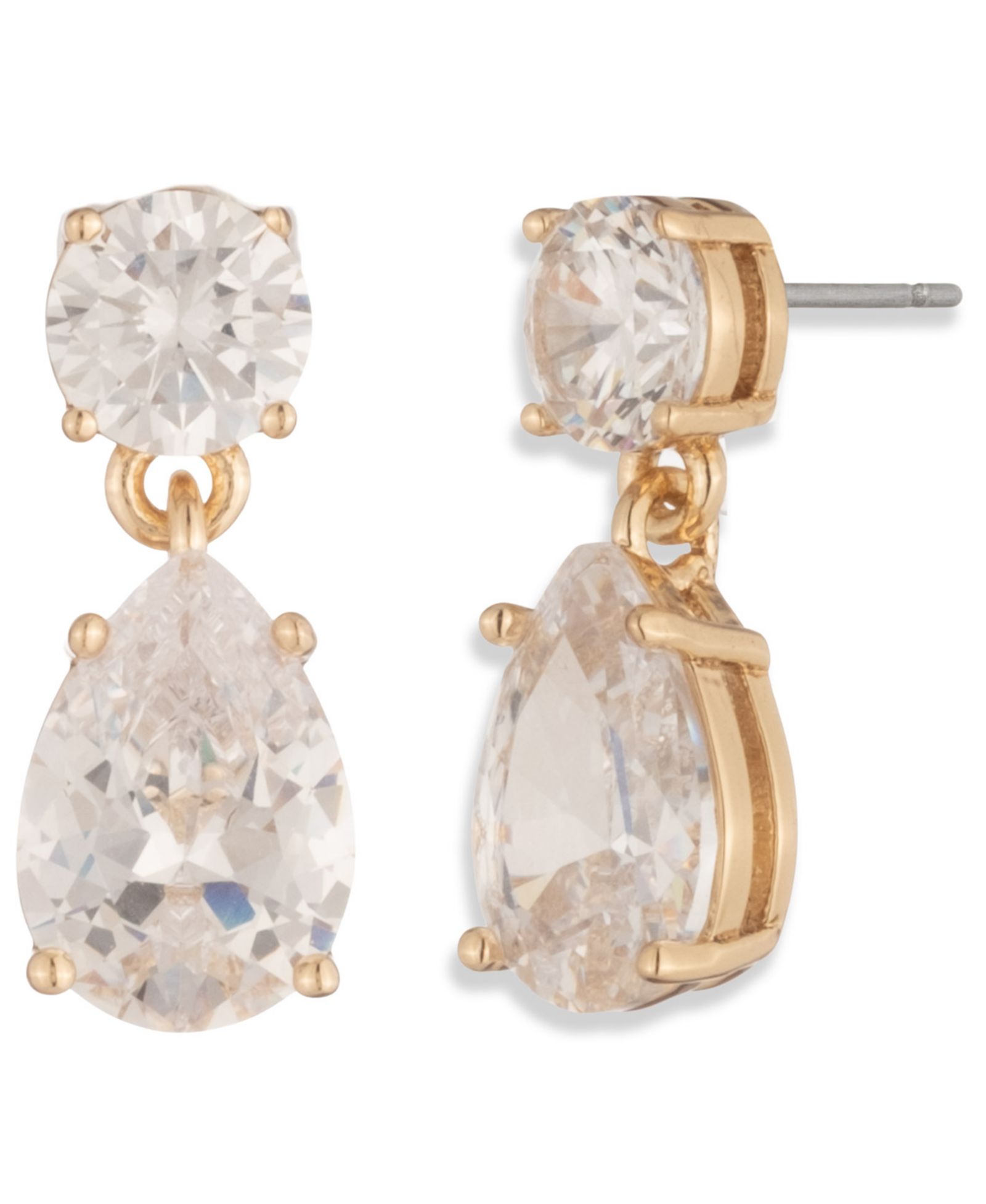 Серьги Givenchy Cubic Zirconia Gold-Tone Pear Double Drop