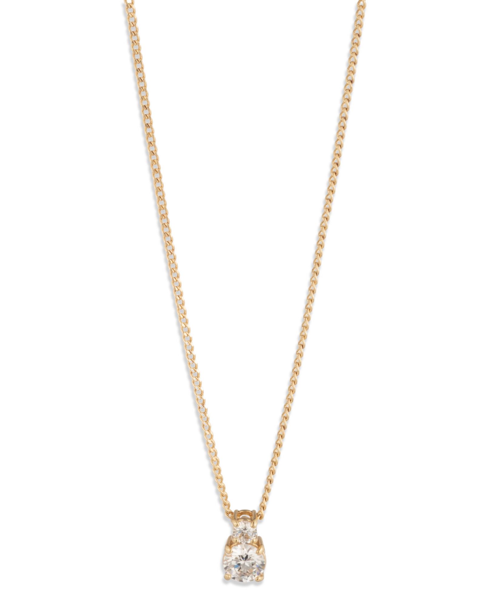 Золотистая подвеска Givenchy Cubic Zirconia Double Stone Pendant Necklace