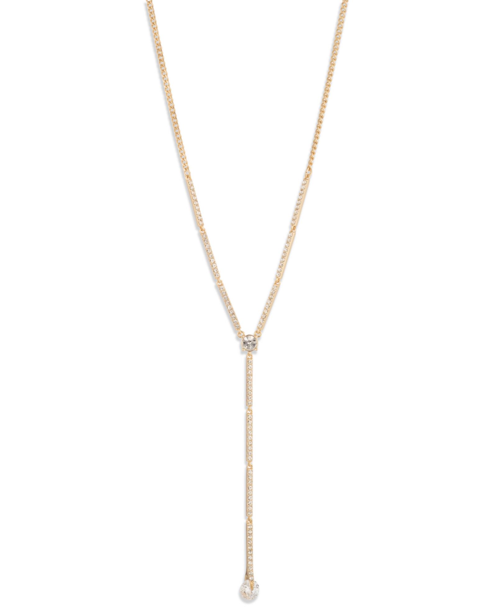 Длинное колье Givenchy Cubic Zirconia Crystal Gold-Tone Y