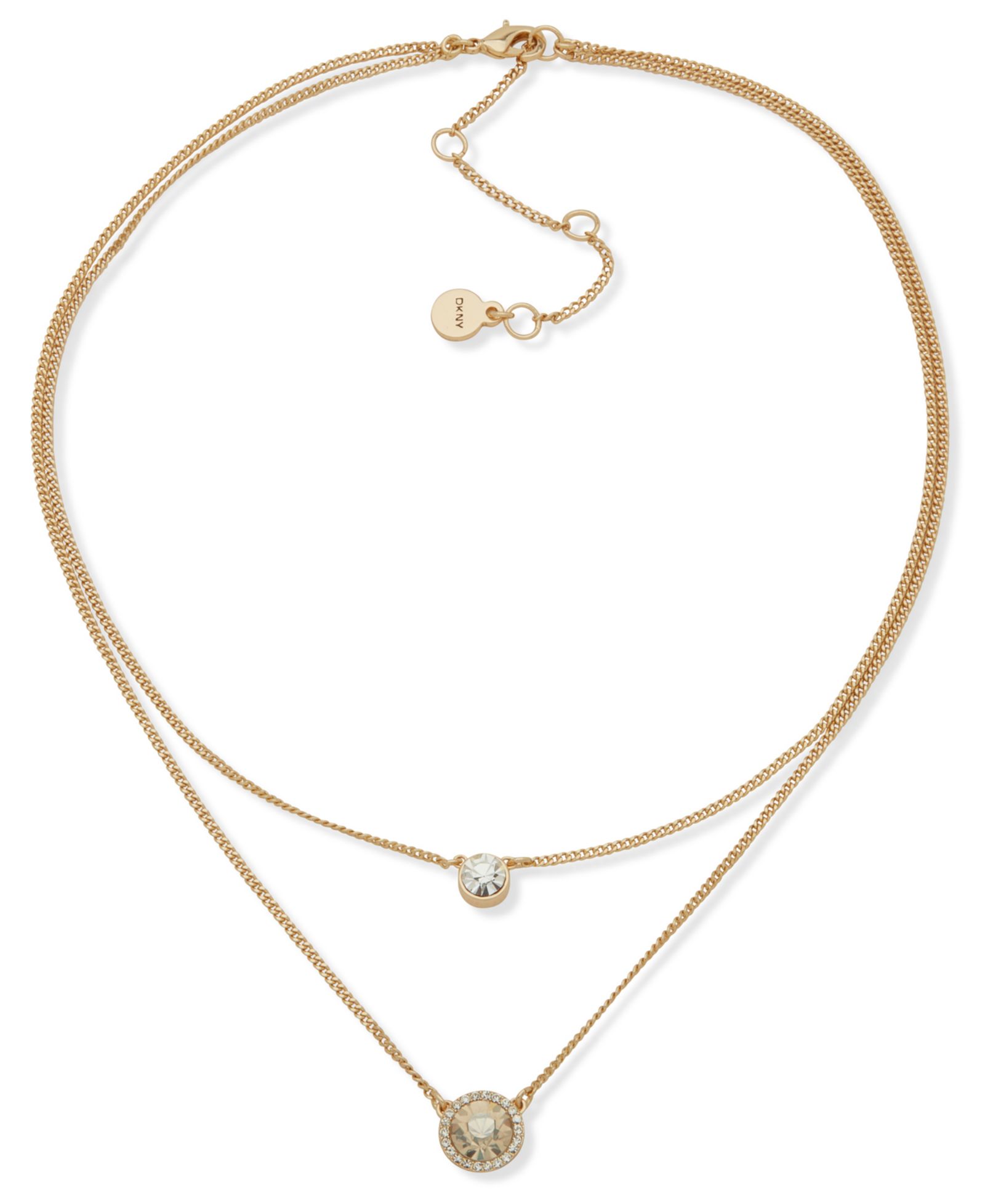 Подвеска DKNY Emerald с золотистым оттенком в 2 ряда