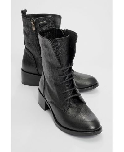 Ботильоны Forever & Always Shoes Lana Leather Block Heel (Женские)