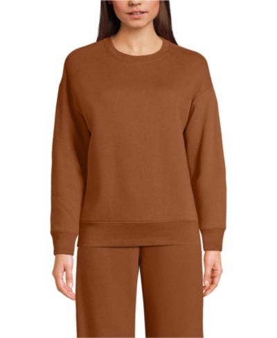 Lands' End Women's Relaxed Serious Sweats Long Sleeve Crewneck Sweatshirt