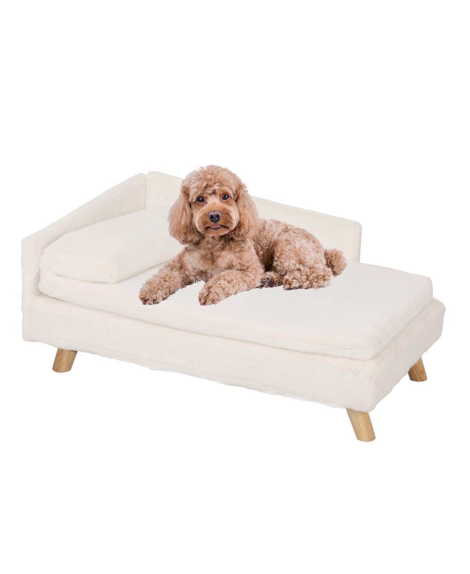 BingoPaw L Shaped Elevated Waterproof Pet Bed with Soft Removable Cushion Mat and Pillow