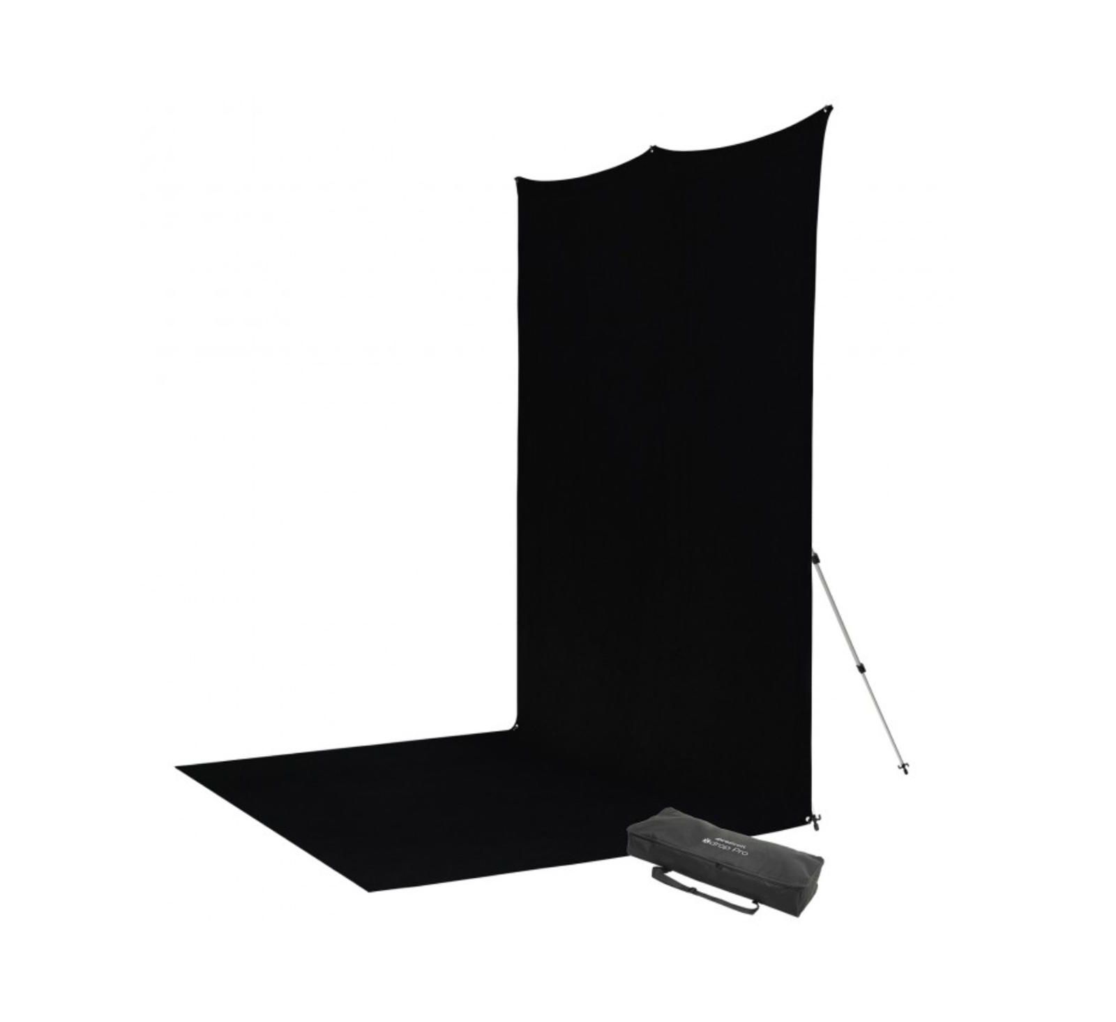Westcott 8x13' X-Drop Pro Wrinkle-Resistant Backdrop Kit, Rich Black Sweep