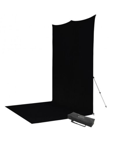 Westcott 8x13' X-Drop Pro Wrinkle-Resistant Backdrop Kit, Rich Black Sweep