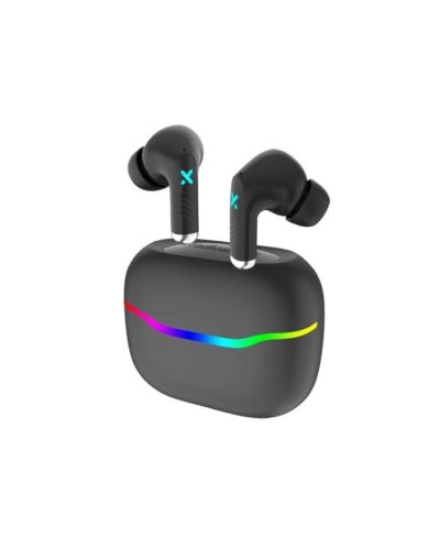 RadioShack Wireless Gaming Earbuds with Noise Cancelation and RGB LED Lights With 22 Hour Playtime 3304452 Black