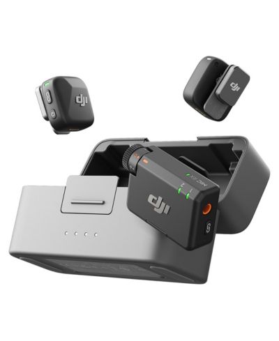DJI Mic Mini 2.4GHz 2P Clip-On Digital Wireless Mic System w/Charging Case