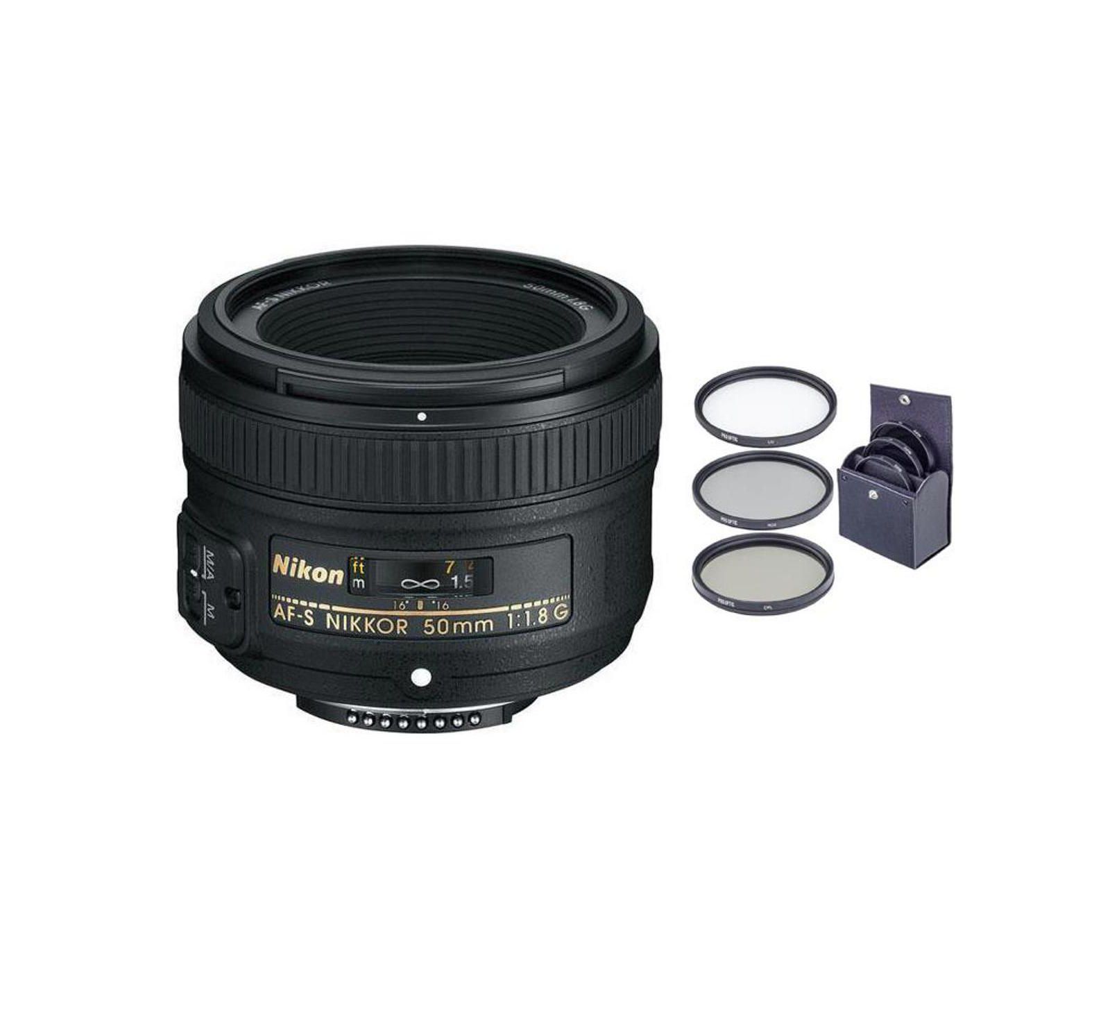 Nikon 50mm f/1.8G AF-S NIKKOR Lens with ProOptic 58mm Filter Kit