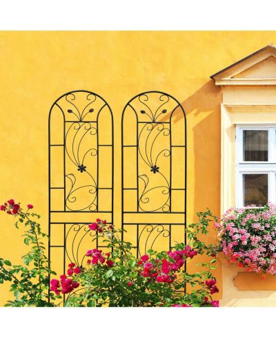 Streamdale Furniture 2-Pack Metal Garden Trellis, 86,7" Rustproof, Peacock Style