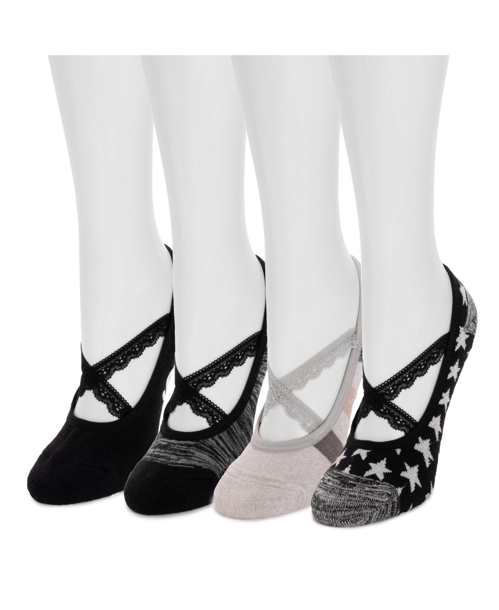 Muk Luks Женские носки Studio Socks Criss Cross Ballerina 4PK