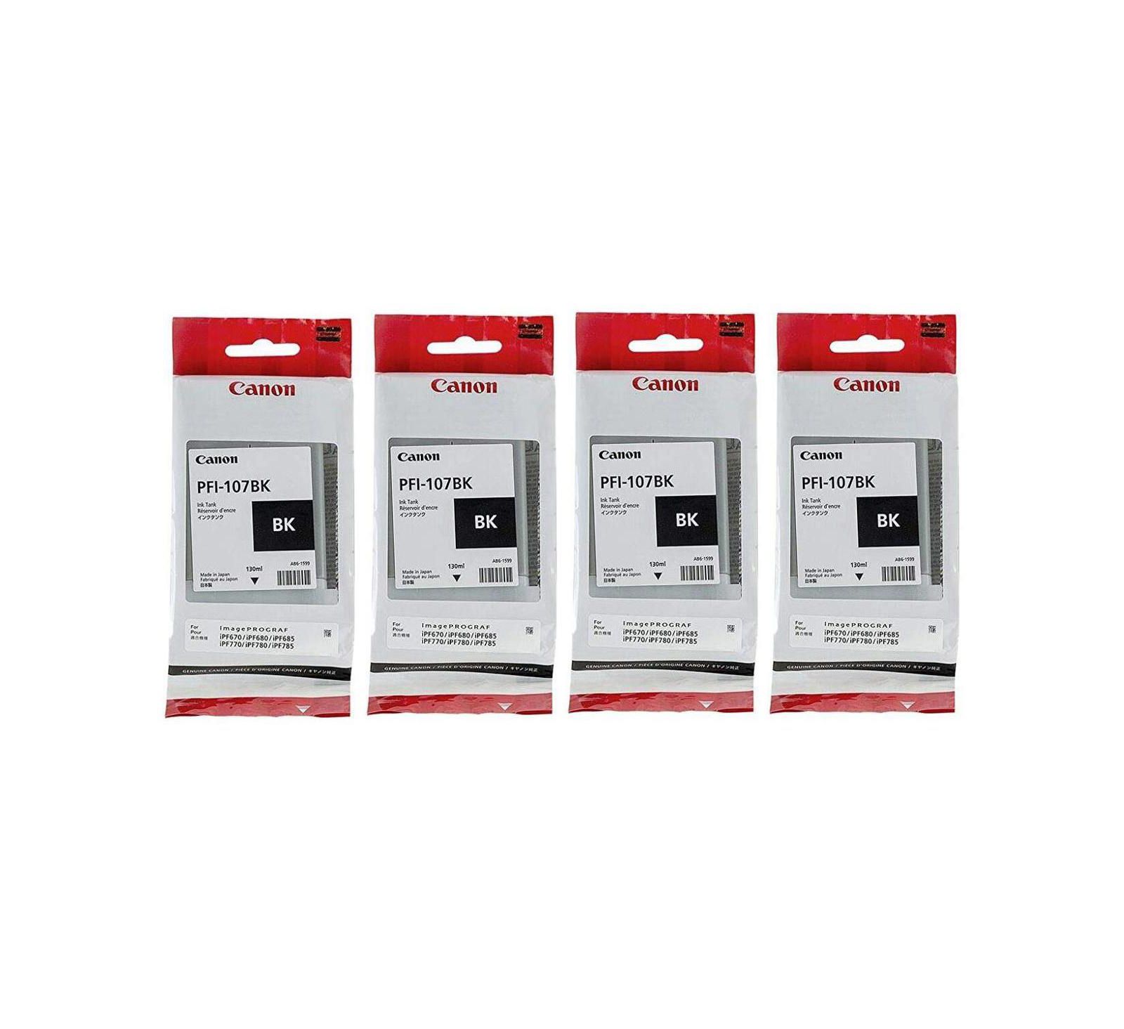 Canon 4x PFI-107 130ml Ink Tank для Canon iPF680/685/780/785, Black