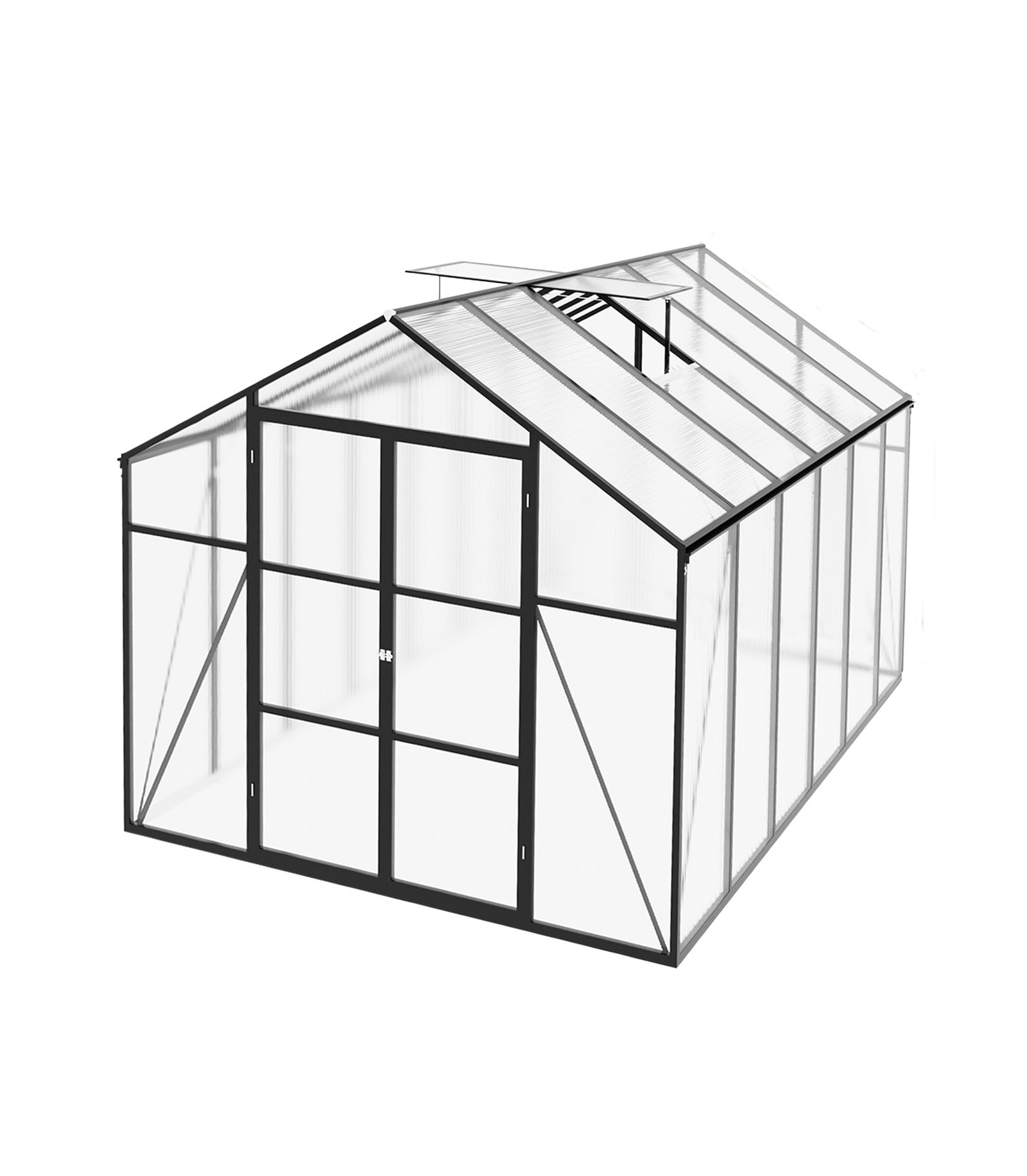 Streamdale Furniture 8x12 FT Polycarbonate Greenhouse, Heavy Duty Aluminum Frame